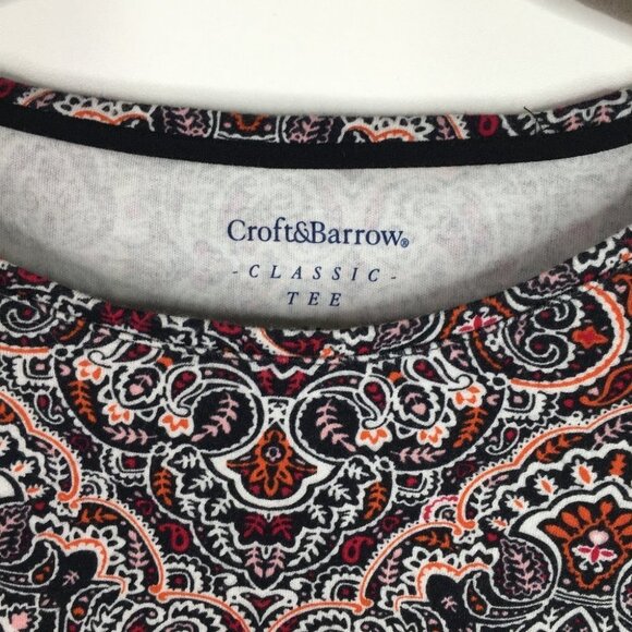 CROFT & BARROW Medium Size Blouse Cotton Silky Top - Picture 3 of 5